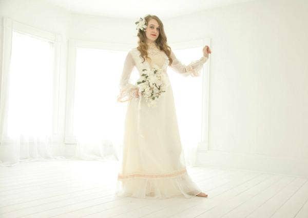 Empire waist on sale boho wedding dress